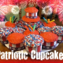 Patriotic Cupcakes including Uncle Sam’s Hat Cupcake