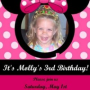 Minnie Mouse Birthday Party Invitations using your Child’s Photo
