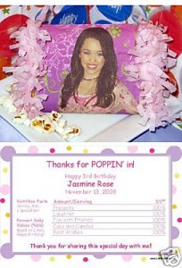 Personalized Popcorn Birthday Party Favor
