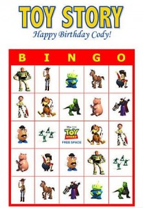 Toy Story Bingo Party Game