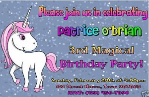 personalized unicorn party invitation