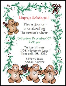 gingerbread party invitations