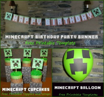 printable minecraft party supplies