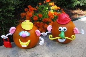 mr and mrs potato head pumpkins